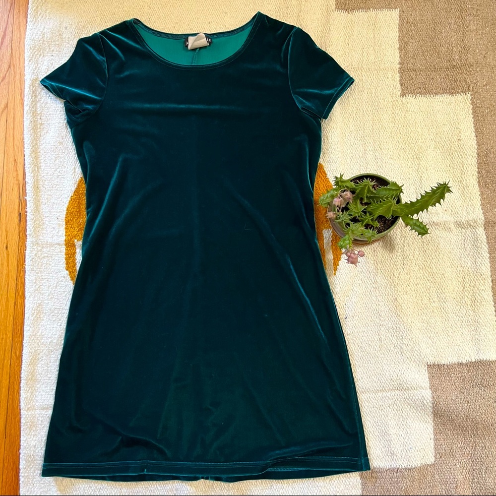 Vintage Velvet Mini Dress, Emerald Green, My Michelle, Juniors Large